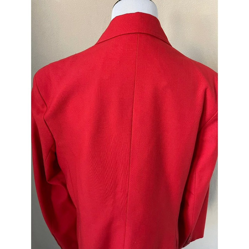 Changing Scene Vintage Women's Red Textured 2-Button Front Blazer - Picture 5 of 11